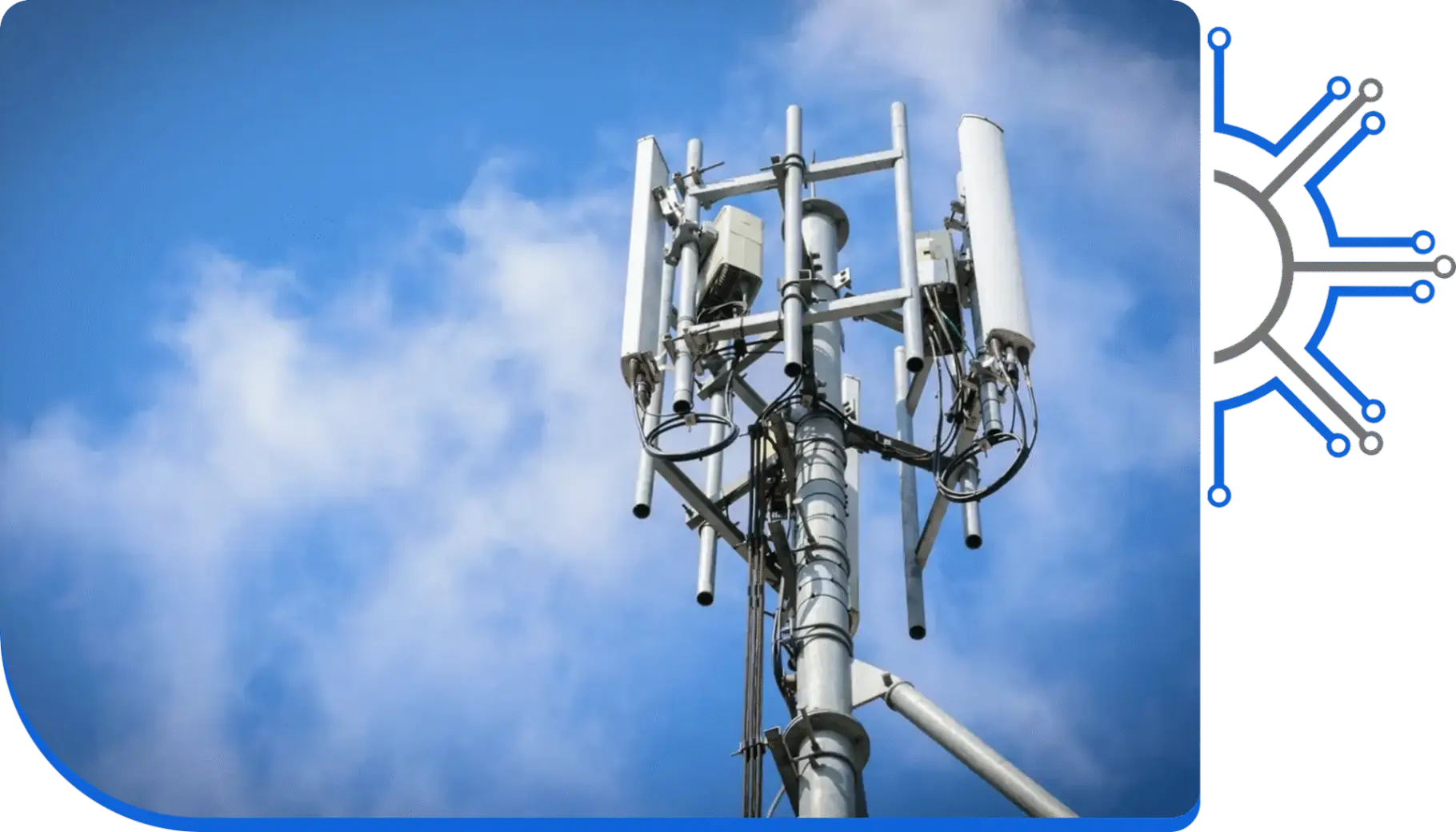 Cellular antenna mast against blue sky